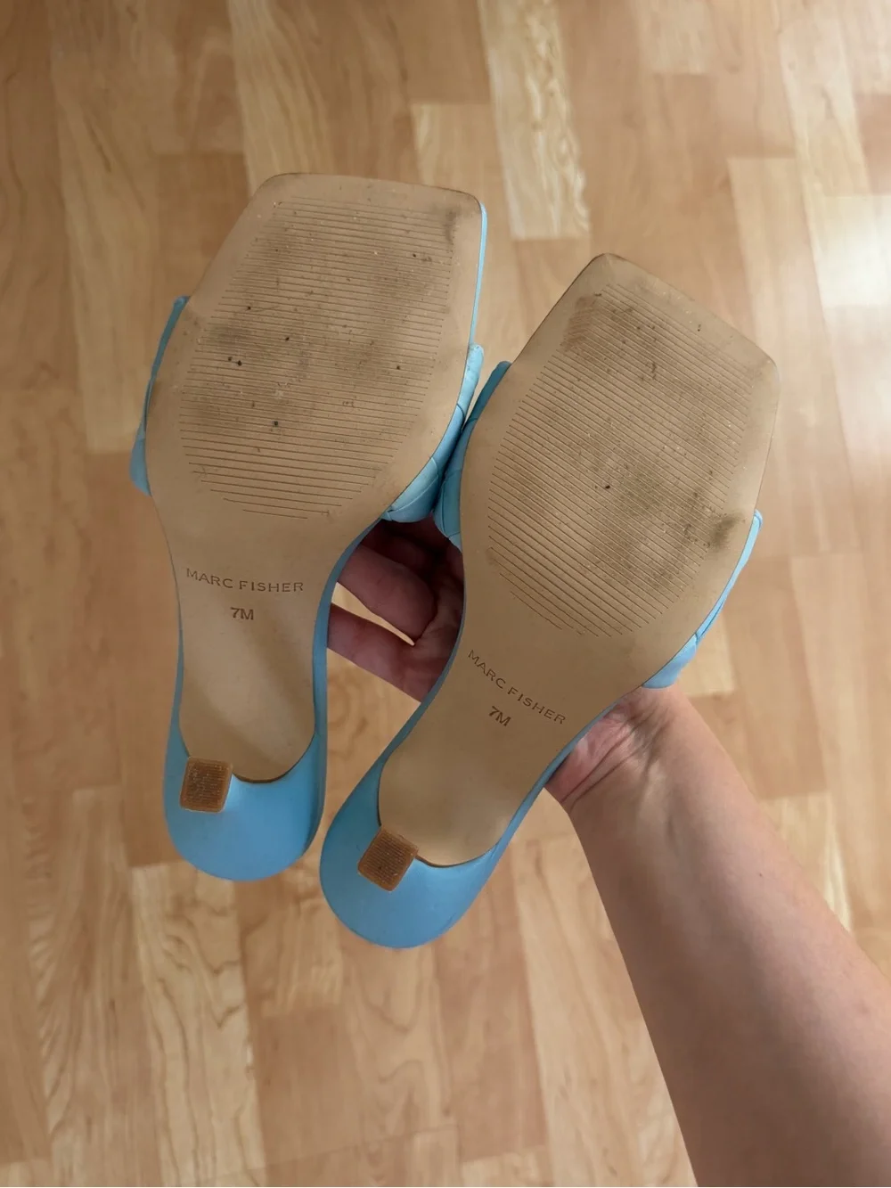 Marc Fisher Darasa Light Blue Heeled Sandal Size 7
